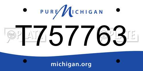 T757763 Michigan License Plate