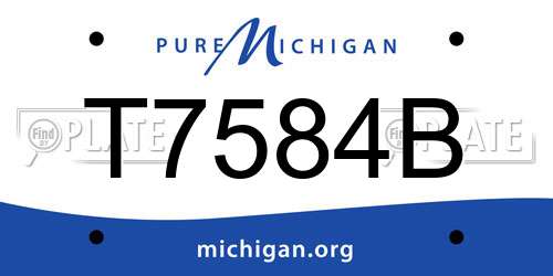 T7584B Michigan License Plate
