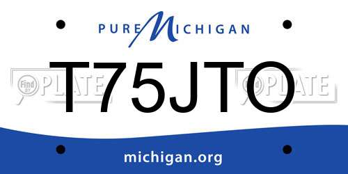 T75JTO Michigan License Plate