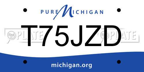 T75JZD Michigan License Plate