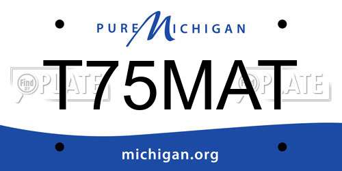 T75MAT Michigan License Plate
