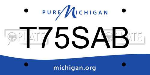 T75SAB Michigan License Plate