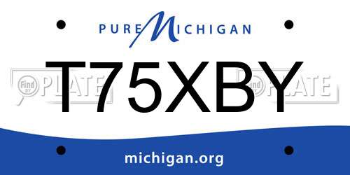 T75XBY Michigan License Plate
