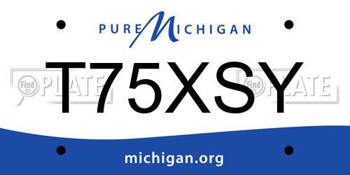 T75XSY Michigan License Plate