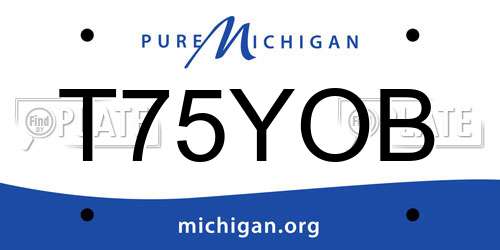 T75YOB Michigan License Plate