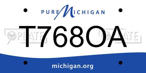 T768OA Michigan License Plate