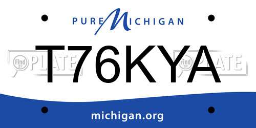 T76KYA Michigan License Plate