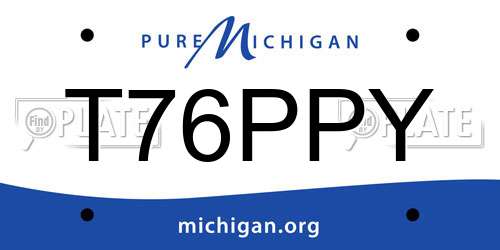 T76PPY Michigan License Plate