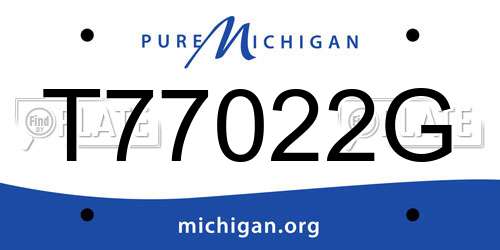 T77022G Michigan License Plate