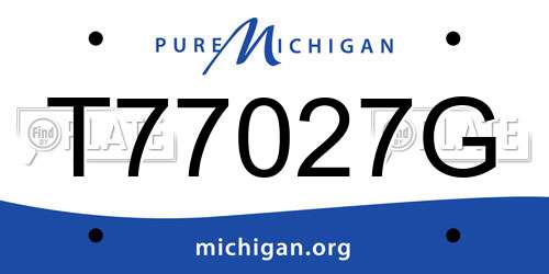 T77027G Michigan License Plate