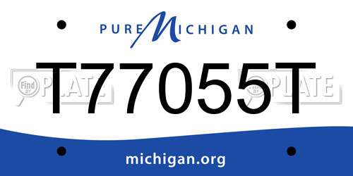 T77055T Michigan License Plate