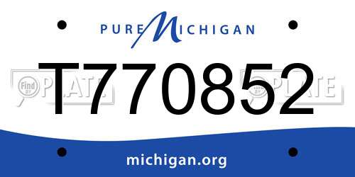 T770852 Michigan License Plate