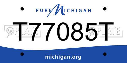T77085T Michigan License Plate