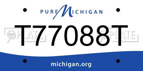 T77088T Michigan License Plate
