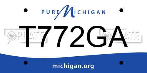 T772GA Michigan License Plate