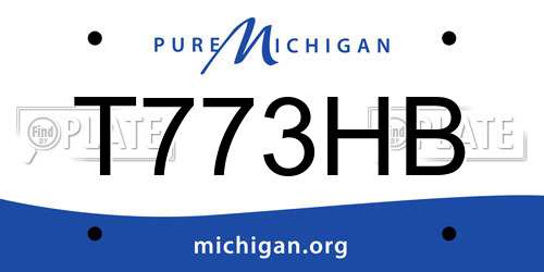 T773HB Michigan License Plate