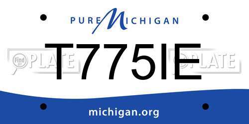 T775IE Michigan License Plate