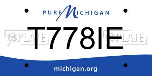 T778IE Michigan License Plate
