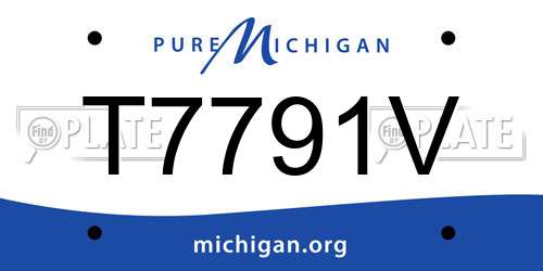 T7791V Michigan License Plate