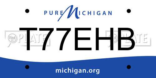 T77EHB Michigan License Plate