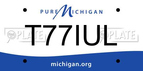 T77IUL Michigan License Plate