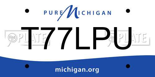 T77LPU Michigan License Plate
