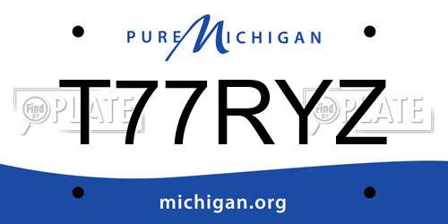 T77RYZ Michigan License Plate