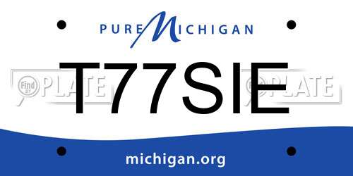 T77SIE Michigan License Plate