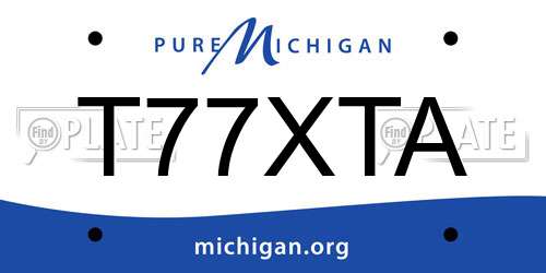 T77XTA Michigan License Plate