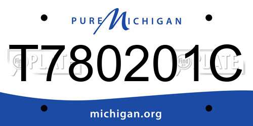 T780201C Michigan License Plate