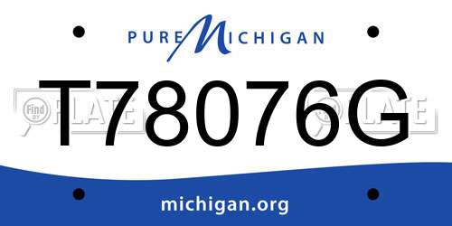 T78076G Michigan License Plate