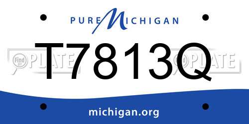 T7813Q Michigan License Plate