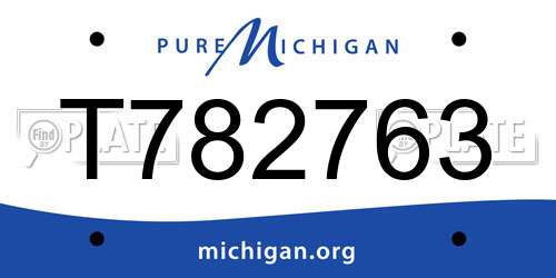 T782763 Michigan License Plate