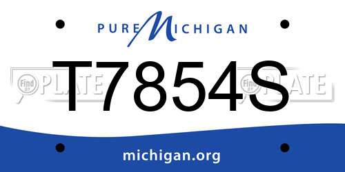 T7854S Michigan License Plate