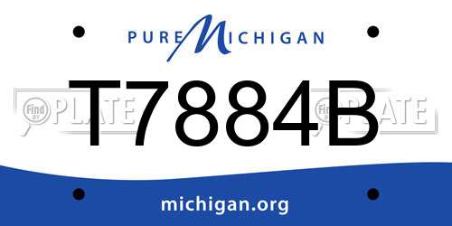 T7884B Michigan License Plate