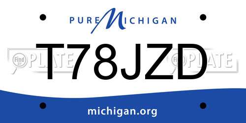 T78JZD Michigan License Plate
