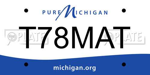 T78MAT Michigan License Plate