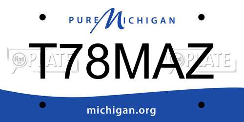 T78MAZ Michigan License Plate