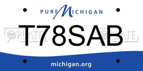 T78SAB Michigan License Plate