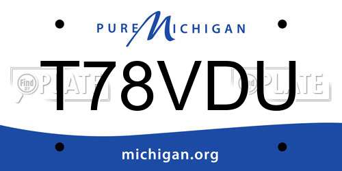 T78VDU Michigan License Plate