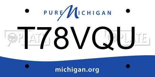 T78VQU Michigan License Plate