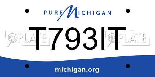 T793IT Michigan License Plate