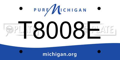 T8008E Michigan License Plate