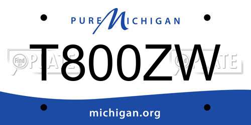 T800ZW Michigan License Plate