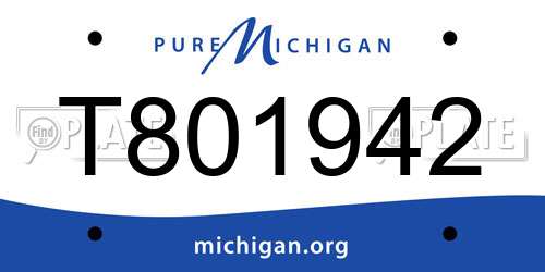 T801942 Michigan License Plate