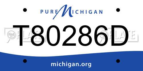 T80286D Michigan License Plate
