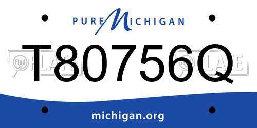 T80756Q Michigan License Plate