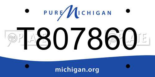 T807860 Michigan License Plate