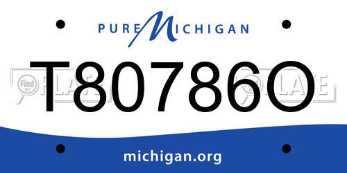 T80786O Michigan License Plate