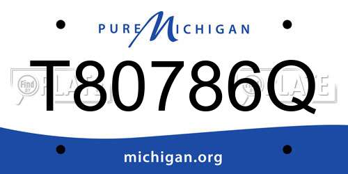 T80786Q Michigan License Plate